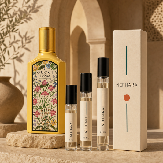 Gucci Flora Gorgeous Orchid luxury NEFHARA decants 5ml 10ml 20ml