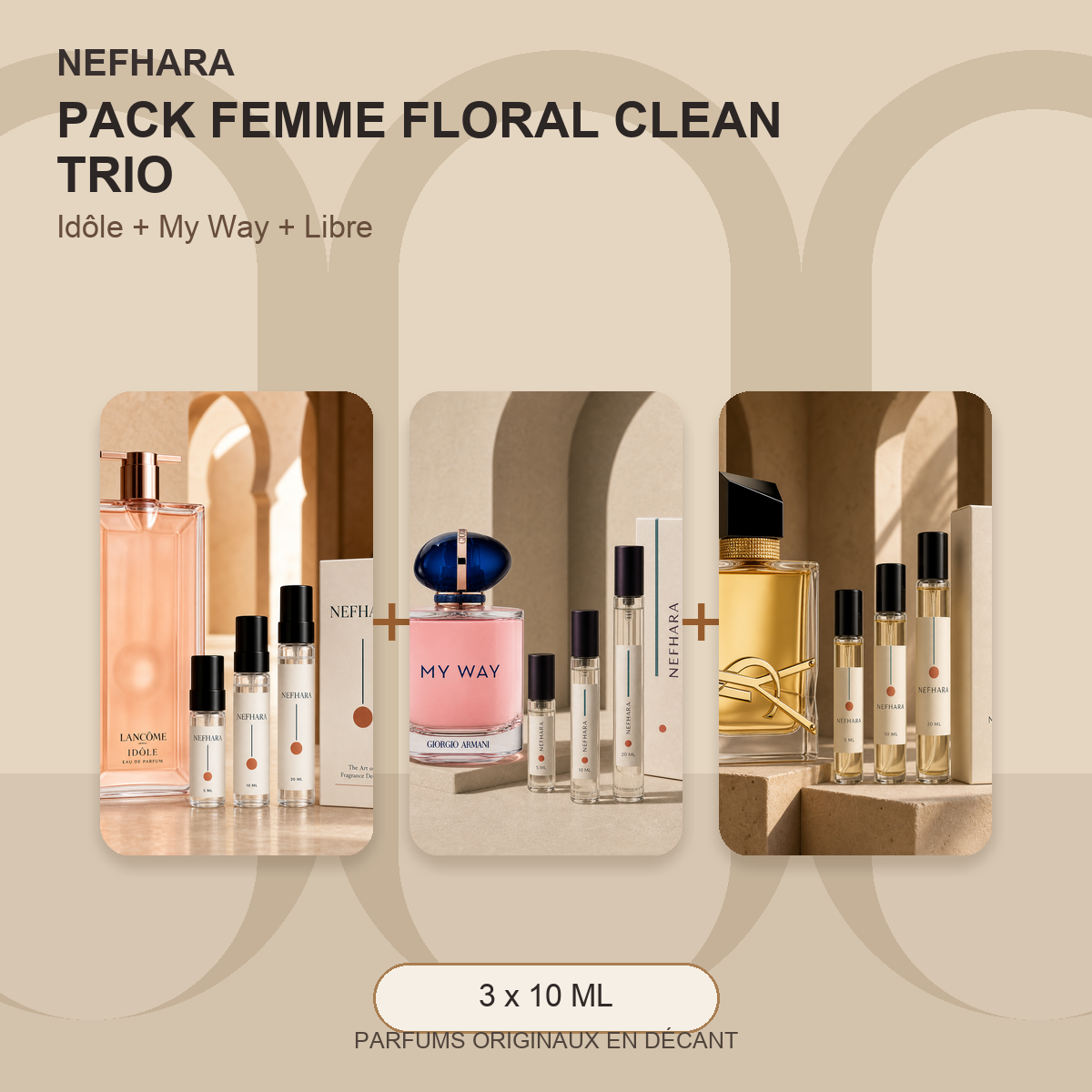 Pack Femme Floral Clean Trio NEFHARA Maroc