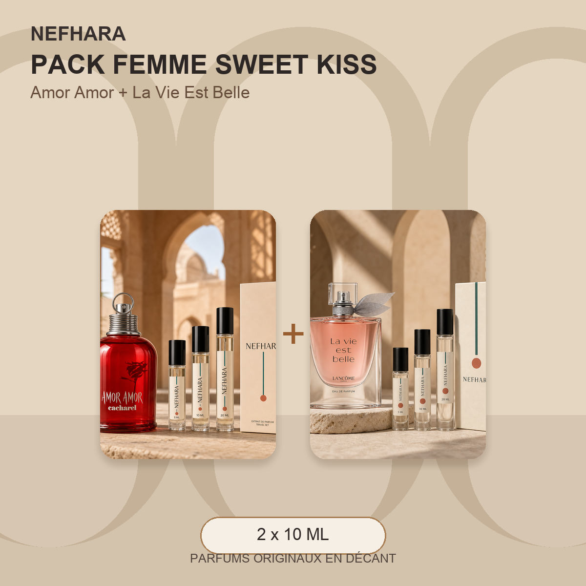 Pack Femme Sweet Kiss NEFHARA Amor Amor La Vie Est Belle Maroc