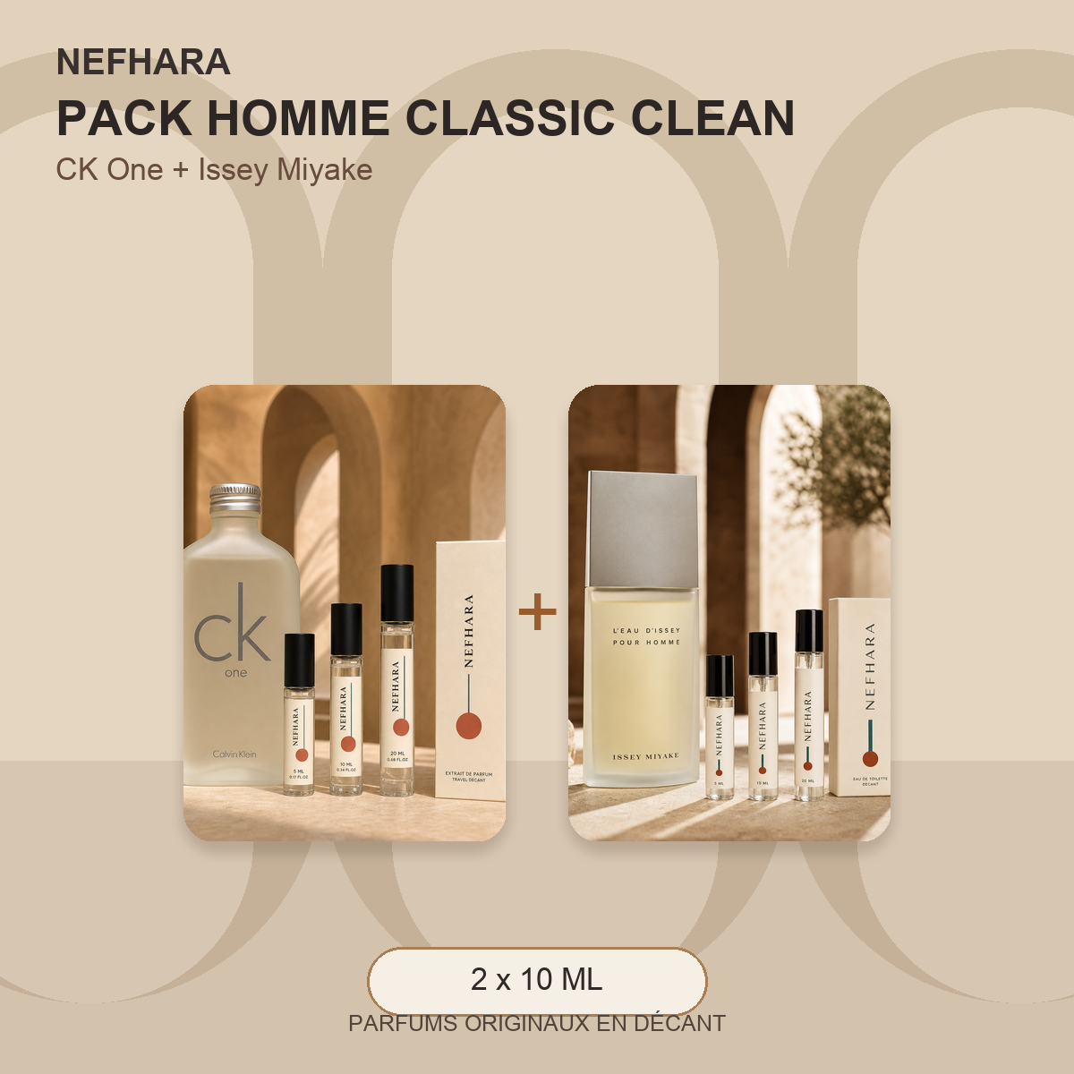 Pack Homme Classic Clean NEFHARA CK One Issey Miyake Maroc