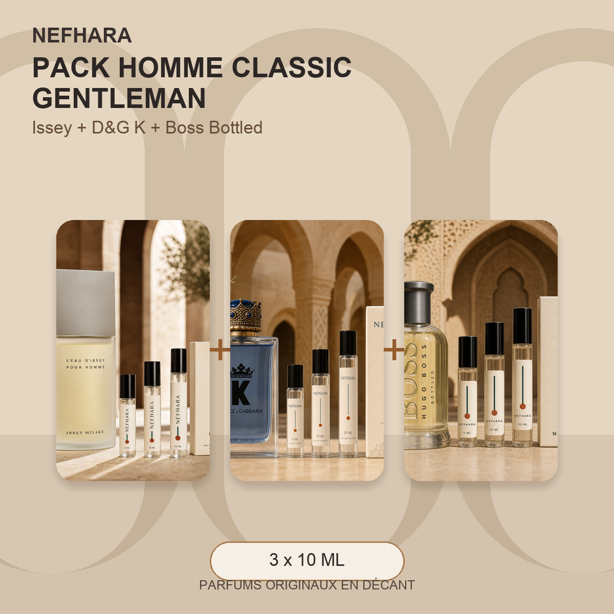 Pack Homme Classic Gentleman Trio NEFHARA Maroc