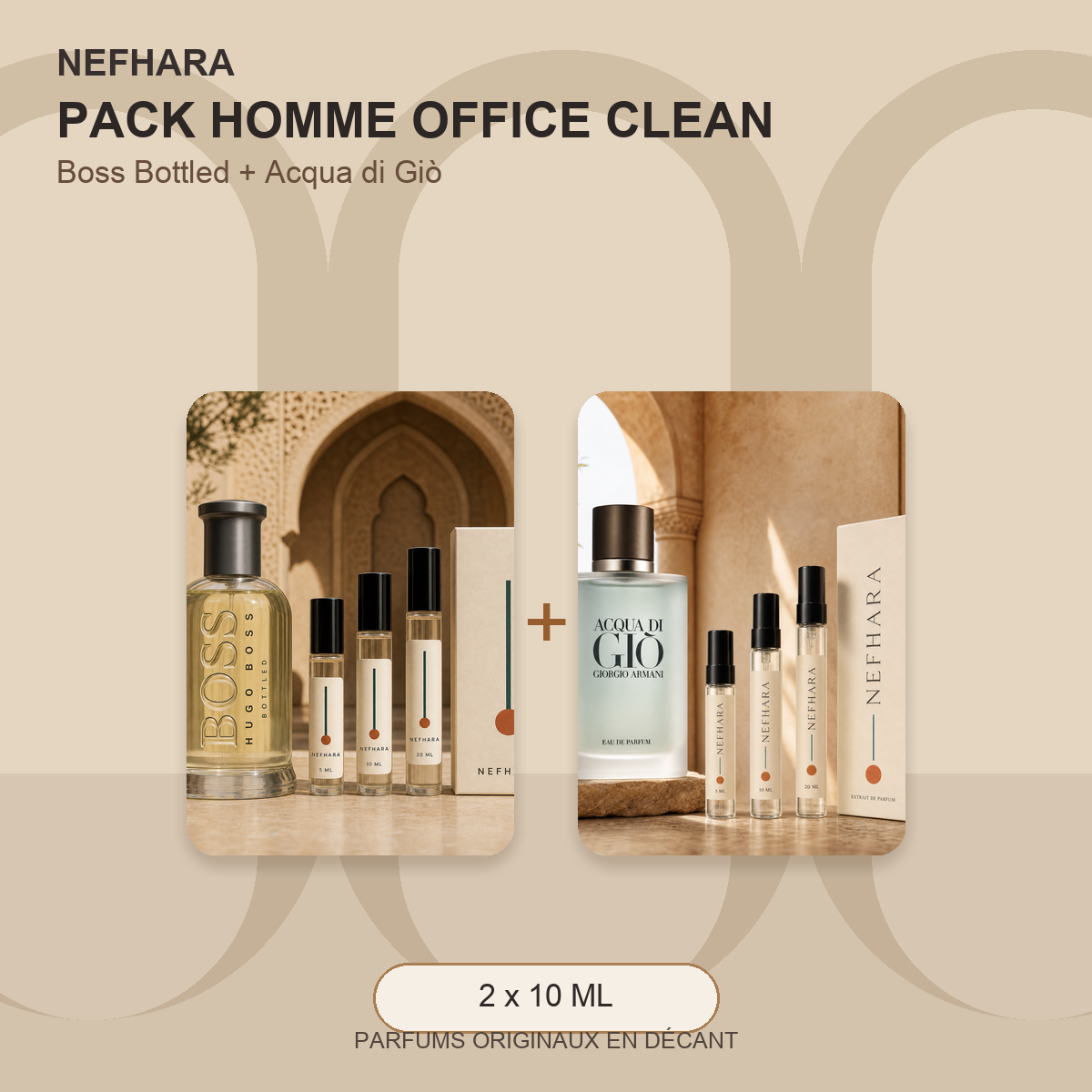 Pack Homme Office Clean NEFHARA décant parfum Maroc
