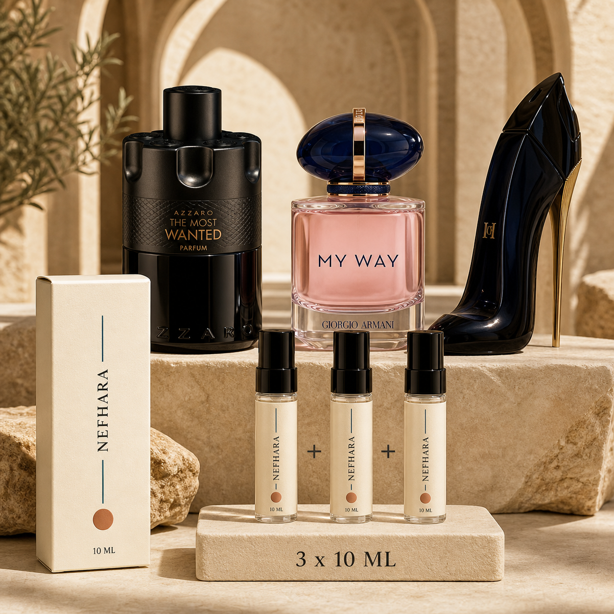 Pack Date Night Mix NEFHARA Azzaro My Way Good Girl 3 x 10ml