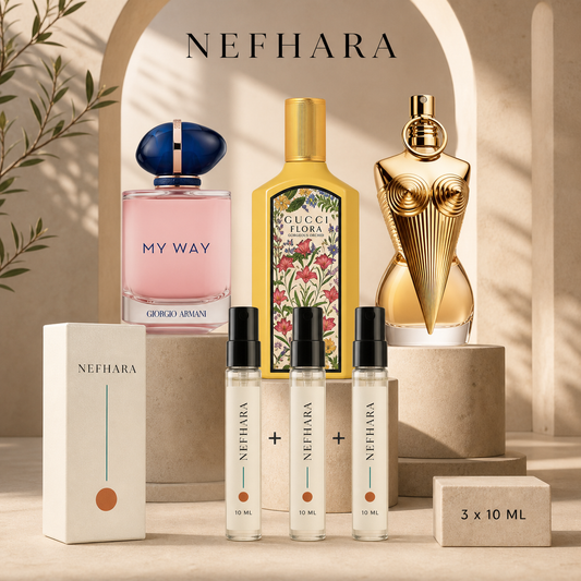 Pack Femme Floral Trio NEFHARA My Way Gucci Flora Gaultier Divine 3 x 10ml