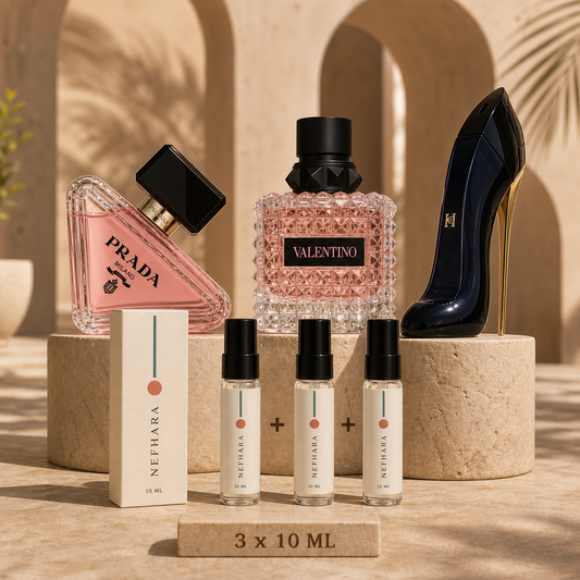 Pack Femme Premium Trio NEFHARA Prada Valentino Good Girl 3 x 10ml