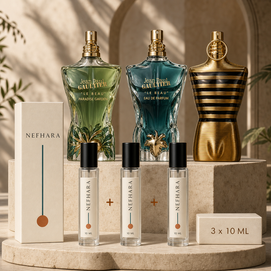 Pack JPG Homme Trio NEFHARA Paradise Le Beau Le Male Elixir 3 x 10ml
