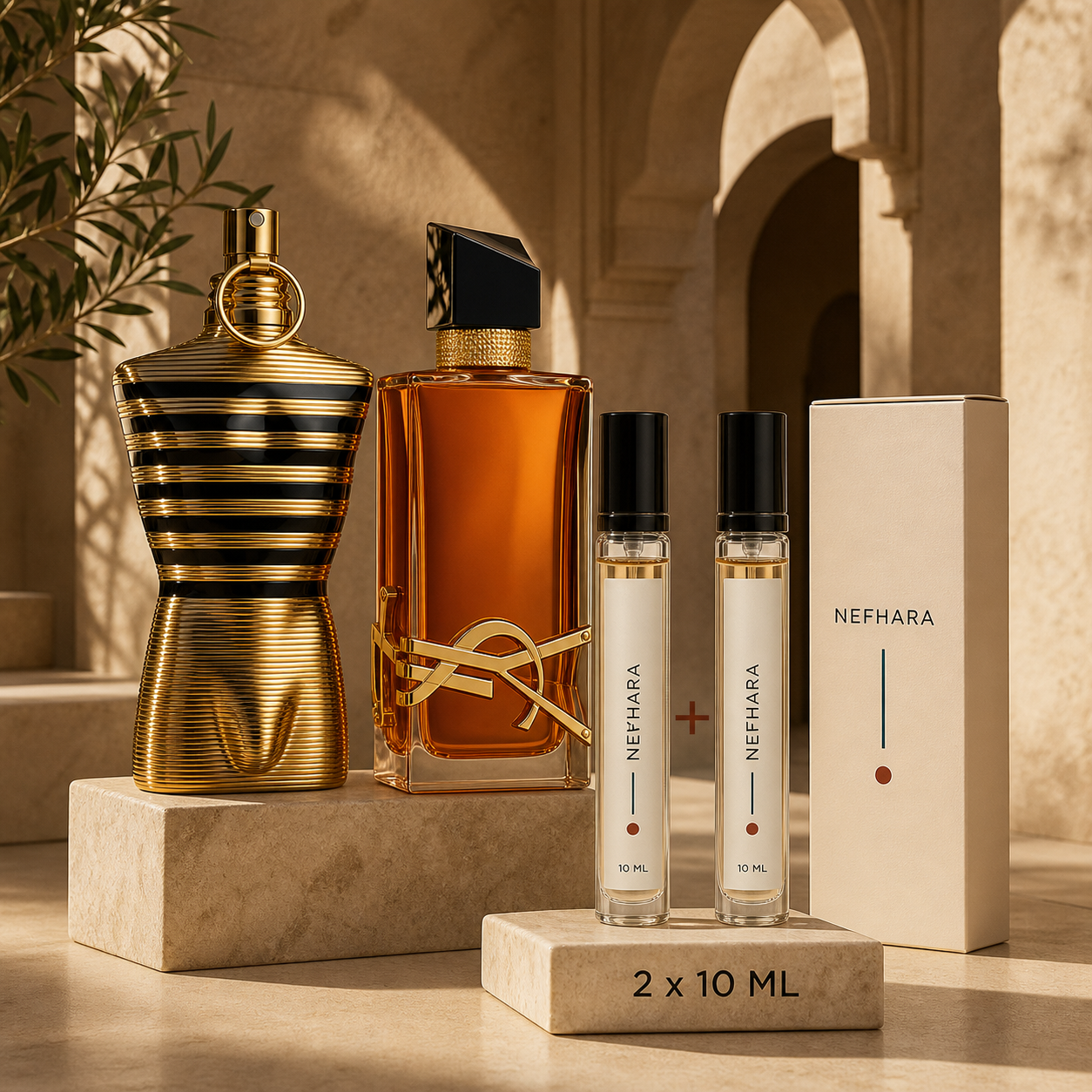 Pack Luxury Couple NEFHARA Le Male Elixir Libre Intense 2 x 10ml